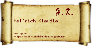 Helfrich Klaudia névjegykártya