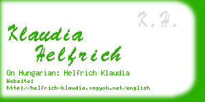 klaudia helfrich business card